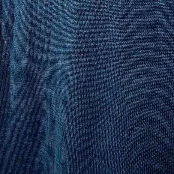 Tory Burch Lizzie 100%‎ Merino Wool Heathered Blue Tunic V-Neck Sweater Sz XS - Picture 11 of 13